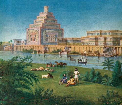 Restoration of palace at Nineveh (detail). “Majestic Palaces of Ancient Assyria’s Great Capital” by Sir Austen Henry Layard